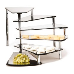 Zicco ZCP-217 Captain Ladder Display Stand with Mirror, 6 Steps, 37.5 cm - Zicco