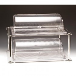 Zicco ZCP-220 Polycarbonate Display Stand with Acrylic Stand Rolltop Cover, GN 1/1, 44x64 cm - Zicco