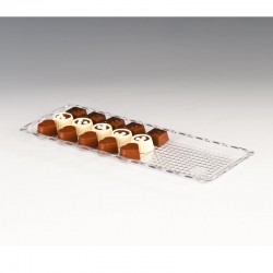 Zicco ZCP-223 Polycarbonate Chocolate Display Tray, 10x30 cm, Clear - Zicco