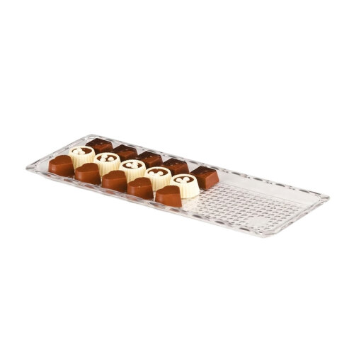 Zicco ZCP-223 Polycarbonate Chocolate Display Tray, 10x30 cm, Clear - 1