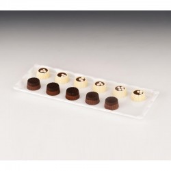 Zicco ZCP-223 صينية عرض شوكولاتة من البولي كربونات، 10 × 30 سم، أبيض - Zicco