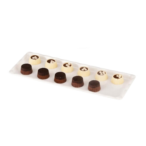 Zicco ZCP-223 Polycarbonate Chocolate Display Tray, 10x30 cm, White - 1