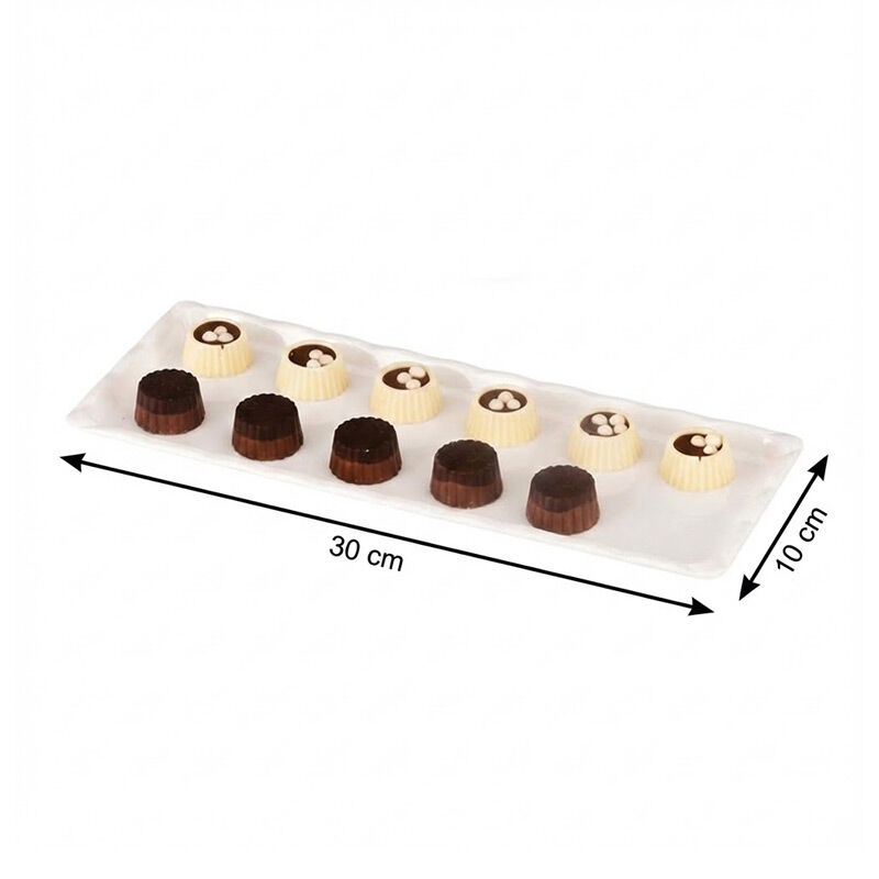 Zicco ZCP-223 Polycarbonate Chocolate Display Tray, 10x30 cm, White - Zicco