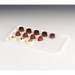 Zicco ZCP-224 صينية عرض شوكولاتة من البولي كربونات، 15 × 30 سم، أبيض - Zicco