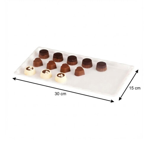Zicco ZCP-224 صينية عرض شوكولاتة من البولي كربونات، 15 × 30 سم، أبيض - 2