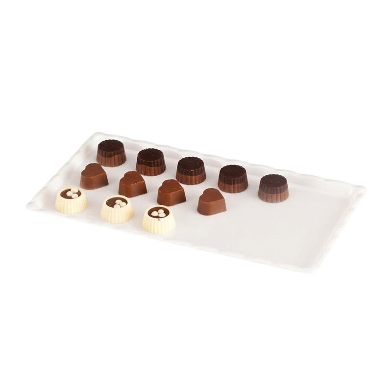 Zicco ZCP-224 Polycarbonate Chocolate Display Tray, 15x30 cm, White - Zicco