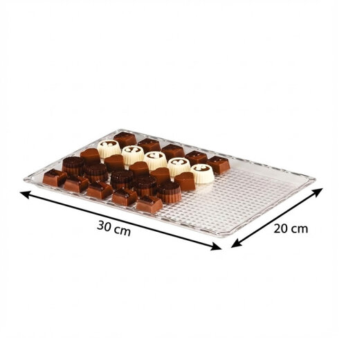 Zicco ZCP-225 صينية عرض شوكولاتة من البولي كربونات، 20 × 30 سم، شفاف - Zicco (1)