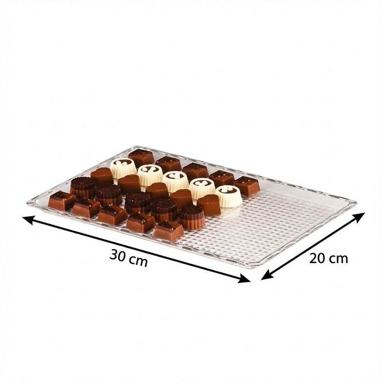 Zicco ZCP-225 صينية عرض شوكولاتة من البولي كربونات، 20 × 30 سم، شفاف - Zicco