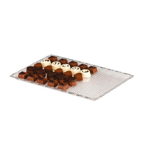 Zicco ZCP-225 Polycarbonate Chocolate Display Tray, 20x30 cm, Clear - 1