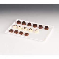 Zicco ZCP-225 صينية عرض شوكولاتة من البولي كربونات، 20 × 30 سم، أبيض - Zicco