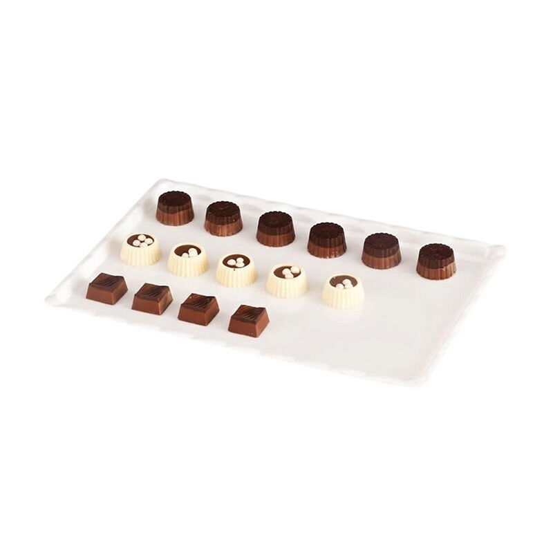 Zicco ZCP-225 صينية عرض شوكولاتة من البولي كربونات، 20 × 30 سم، أبيض - Zicco
