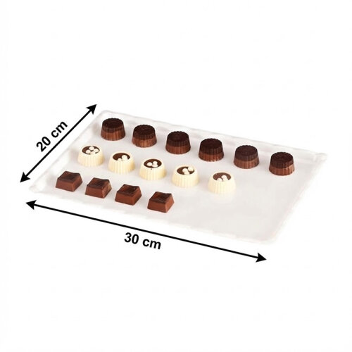 Zicco ZCP-225 Polycarbonate Chocolate Display Tray, 20x30 cm, White - 2