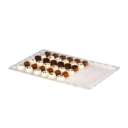 Zicco ZCP-229 صينية عرض شوكولاتة من البولي كربونات، 25 × 40 سم، شفاف - 1