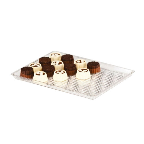 Zicco ZCP-252 Polycarbonate Chocolate Display Tray, 17.5x23.5 cm - 1