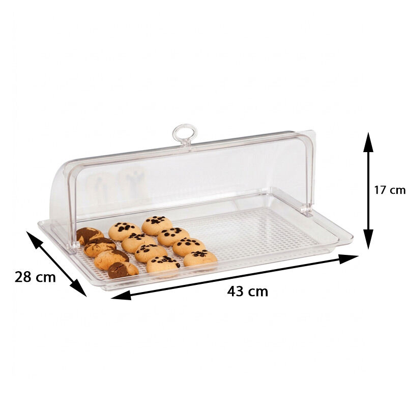 Zicco ZCP-267 Polycarbonate Rolltop Storage Container with Lid, 28x43 cm - Zicco