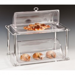 Zicco ZCP-272 Acrylic Stand Display Stand with Polycarbonate Rolltop Cover, 2 Layers, 46 cm - Zicco