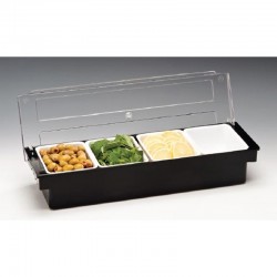 Zicco ZCP-304 Polycarbonate Bar Container with Lid, 4 pcs, 50x16x9.5 cm, Black - Zicco