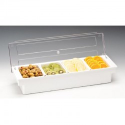 Zicco ZCP-304 Polycarbonate Bar Container with Lid, 4 pcs, 50x16x9.5 cm, White - Zicco