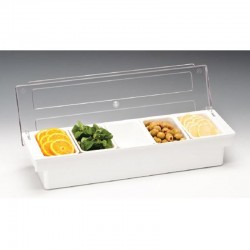Zicco ZCP-305 Polycarbonate Bar Container with Lid, 5 pcs, 50x16x9.5 cm, White - Zicco