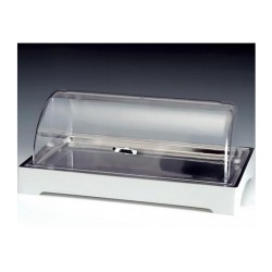 Zicco ZCP 308-2 Polycarbonate Rolltop Covered Display Stand with Cooler, 57x37 cm, White - Zicco