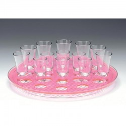 Zicco ZCP-312 Shoot Service Stand with Polycarbonate Tray, 21 pcs, 34 cm, Pink - Zicco