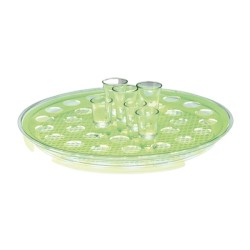 Zicco ZCP 313-Y Polycarbonate Shot Service Stand, 35 pcs, 42 cm, Green - Zicco