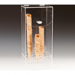 Zicco ZCP-316 حامل آيس كريم أكريليك مخروطي آيس كريم بغطاء، 24.5 × 18 سم - Zicco