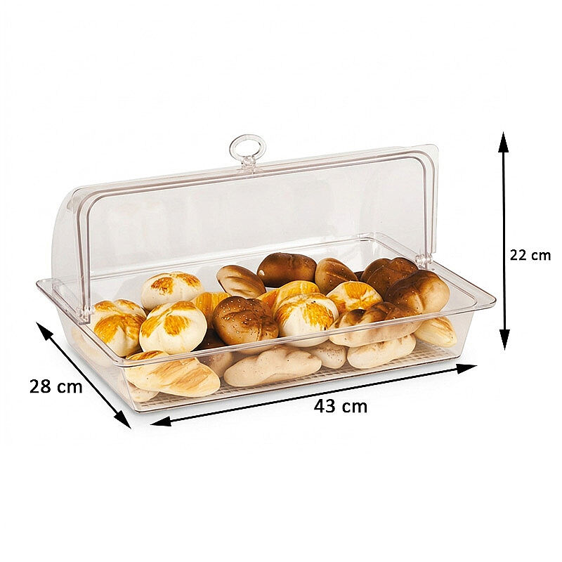 Zicco ZCP-319 Polycarbonate Rolltop Deep Storage Container with Lid, 28x43x22 cm - Zicco