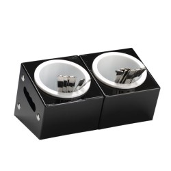 Zicco ZCP-341 Polycarbonate Cutlery Stand, 2 Compartment, 33x18x18 cm, Black - Zicco