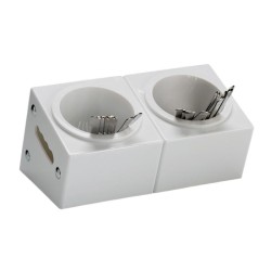 Zicco ZCP-341 حامل أدوات مائدة من البولي كربونات، 2 حجرة، 33 × 18 × 18 سم، أبيض - Zicco