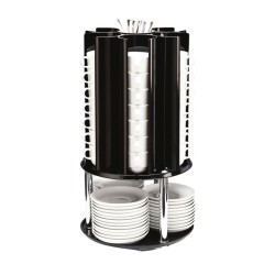 Zicco ZCP-362 Polycarbonate Rotating Cup Plate Spoon Stand, 30x55 cm - Zicco