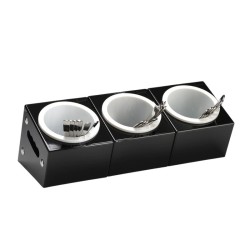 Zicco ZCP-390 Подставка для столовых приборов из поликарбоната, 3 отделения, 48x18x18 см, черная - Zicco