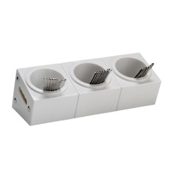 Zicco ZCP-390 Polycarbonate Cutlery Stand, 3 Compartment, 48x18x18 cm, White - Zicco