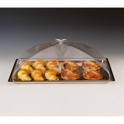 Zicco ZCP-391 Acrylic Sliced Lid Storage Container with Steel Tray, GN 1/2, 44x29x18 cm - Zicco