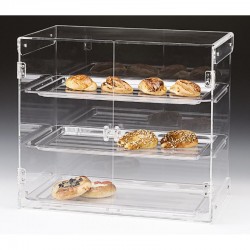 Zicco ZCP-429 حامل عرض ثلاثي الطبقات مع غطاء صينية، بولي كربونات، 50 سم - Zicco