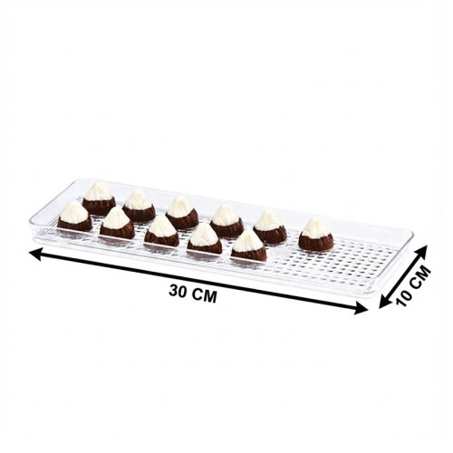 Zicco ZCP-460 صينية عرض شوكولاتة من البولي كربونات، 10 × 30 سم - 2