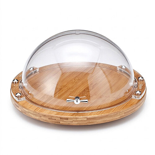 Zicco ZCP-529 Polycarbonate Fan with Wooden Bottom Rolltop Cover, 38 cm - Zicco