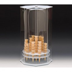 Zicco ZCP-561 Вращающийся акриловый держатель для конусов мороженого, 35x35x59 см - Zicco