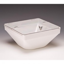 Zicco ZCP-611 Polycarbonate Display Bowl with Lid, 22x22x11 cm, White - Zicco
