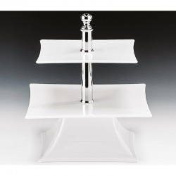 Zicco ZCP-630 حامل عرض من البولي كربونات، طبقتان، 24 سم، أبيض - Zicco