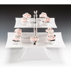 Zicco ZCP-631 Polycarbonate Display Stand, 2 Layers, 25x35x29 cm, White - Zicco