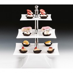 Zicco ZCP-632 Polycarbonate Display Stand, 3 Layers, 39 cm, White - Zicco