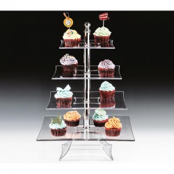 Zicco ZCP-633 Polycarbonate Display Stand, 4 Layers, 50 cm, Clear - Zicco