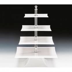 Zicco ZCP-633 Polycarbonate Display Stand, 4 Layers, 50 cm, White - Zicco