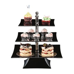 Zicco ZCP-638 Polycarbonate Display Stand, 3 Layers, 44 cm, Black - Zicco