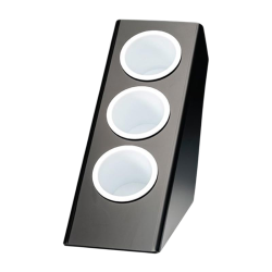 Zicco ZCP-644 Polycarbonate Coffee-Tea Spoon Stand, 3 Compartment, 27x14.5 cm, Black - Zicco