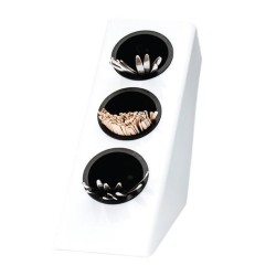 Zicco ZCP-644 حامل ملاعق قهوة-شاي من البولي كربونات، 3 حجرات، 27 × 14.5 سم، أبيض - Zicco