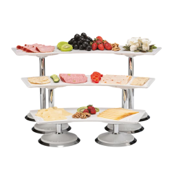 Zicco ZCP-648 Melamine Display Stand with Tray, 3 Layers, White - Zicco