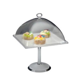 Zicco ZCP-669 Polikarbon Kapaklı Melamin Altlı Fanus Teşhir Standı, 30x30 cm, Beyaz - Zicco