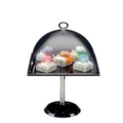 Zicco ZCP-669 Polycarbonate Covered Melamine Bottom Fan Display Stand, 30x30 cm, Black - Zicco